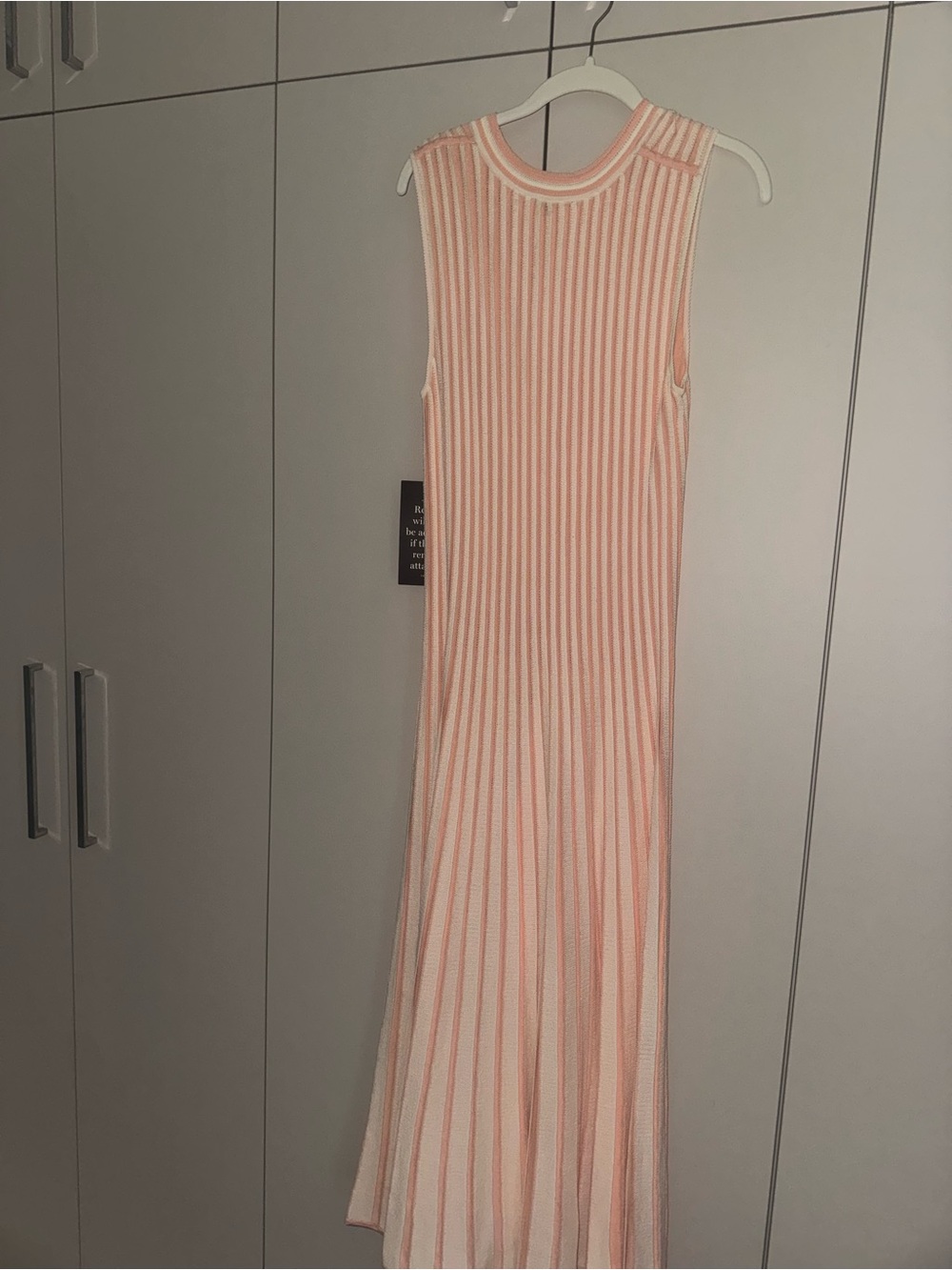 Tuckernuck Peach-Striped Sleeveless Ribbed Maxi Dress